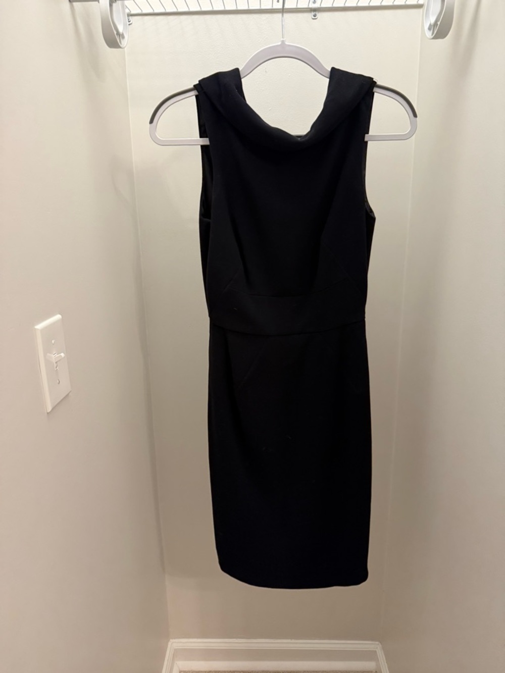 White House Black Market Black Sleeveless Midi Sheath Dress